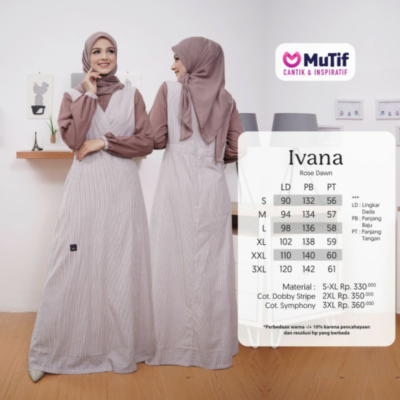 Mutif Sarimbit Ivana Rose Dawn Mutif Ivana Mutif Man Cakra Little Mutif Ivana Little Mutif Cakra Baju Muslim Gamis Sarimbit Keluarga Family Series Lebaran Terbaru Ori Set