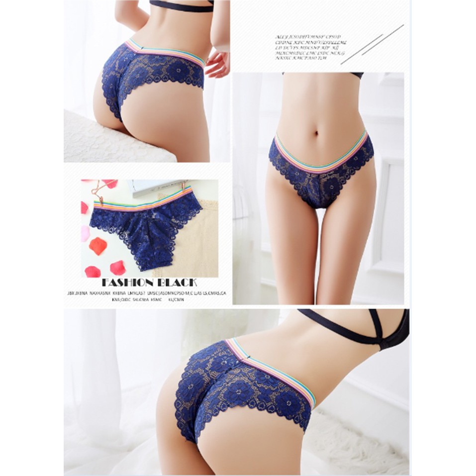 (COD) Celana Dalam Wanita G String Pola bunga Renda transparan Thong C072