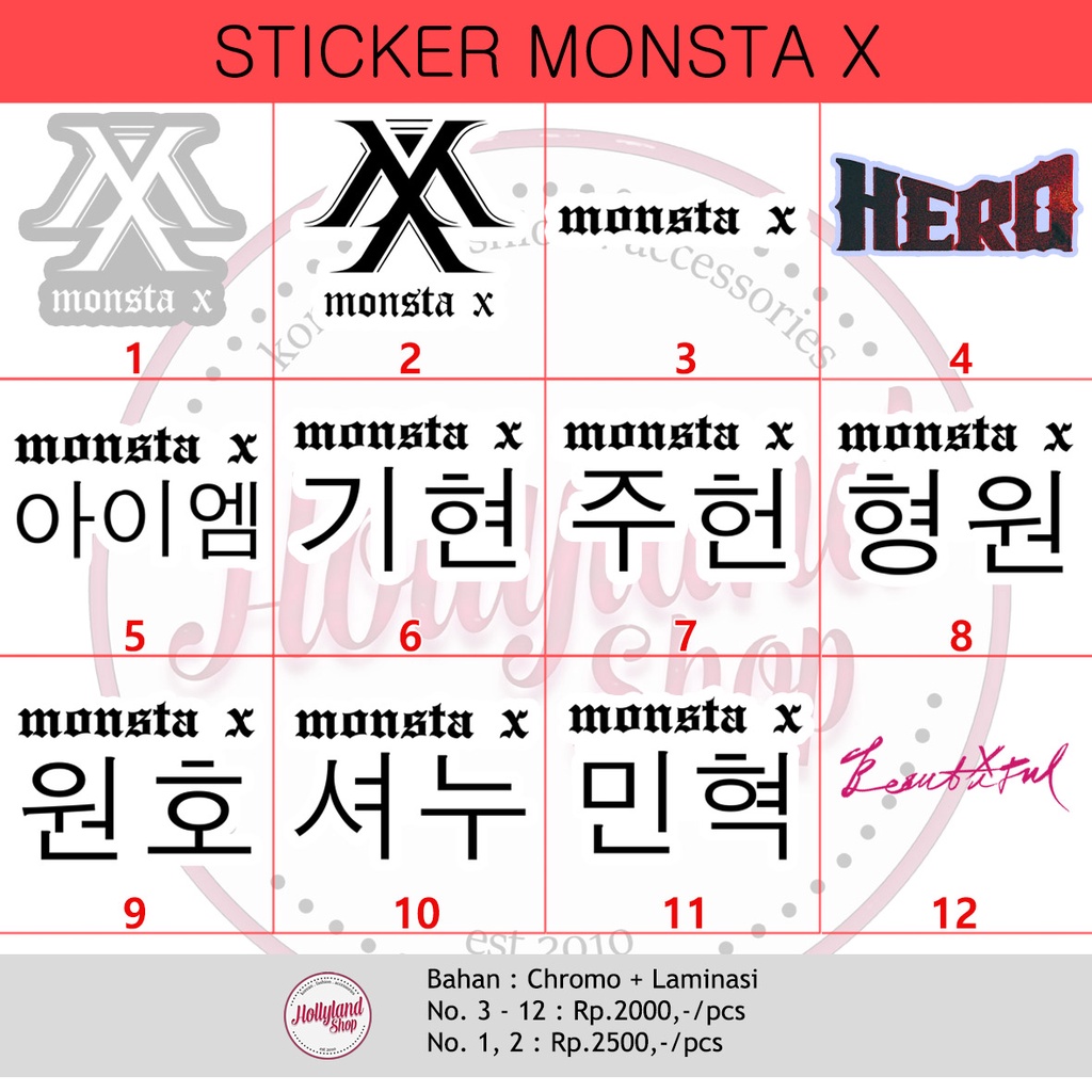 

Sticker Monsta X Logo (5pcs Sticker) Unofficial
