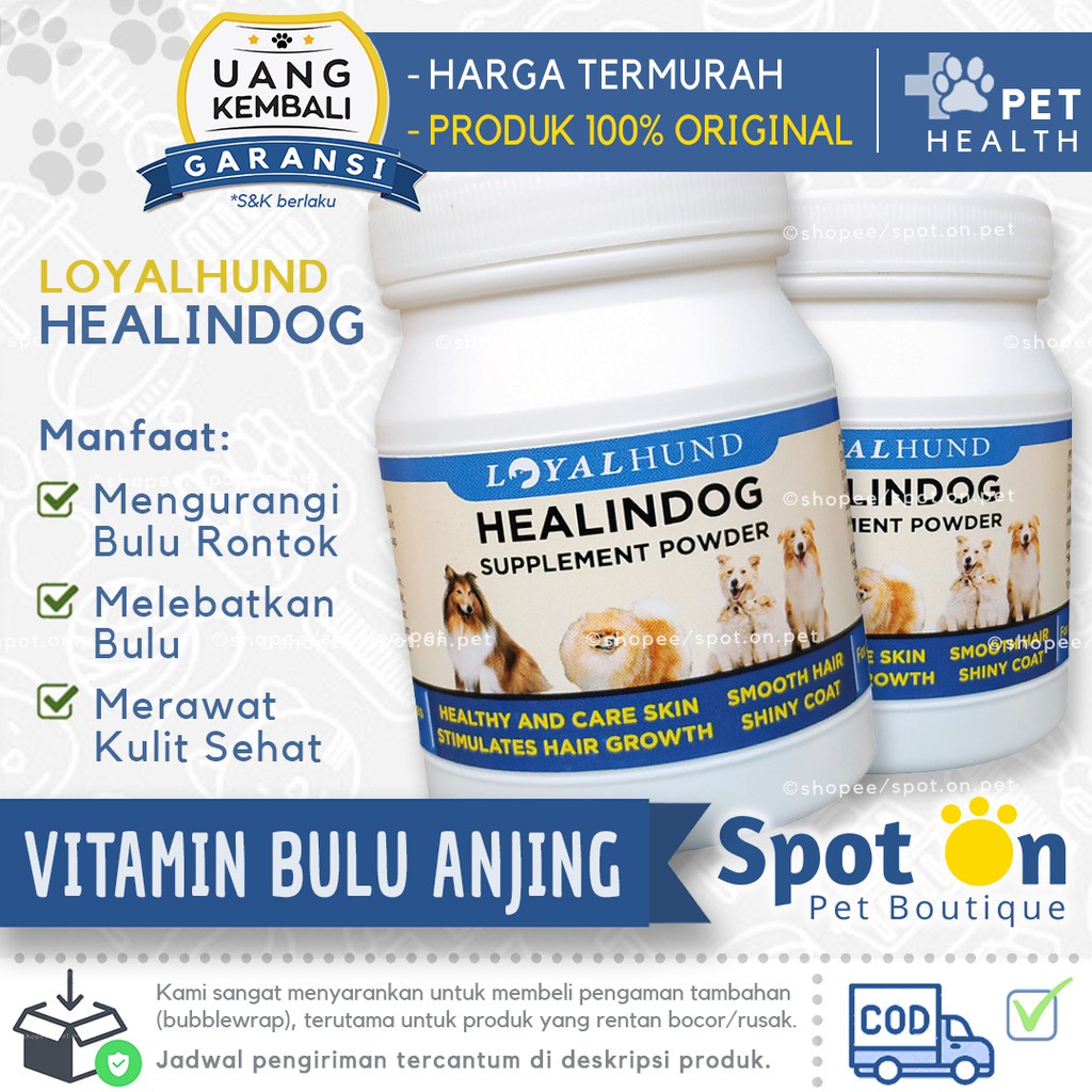 Healindog Vitamin Kulit dan Bulu Anjing | Suplemen Kulit Bulu Anjing