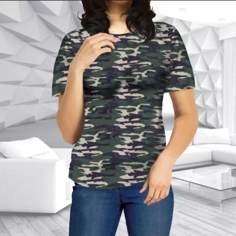 baju kaos wanita loreng