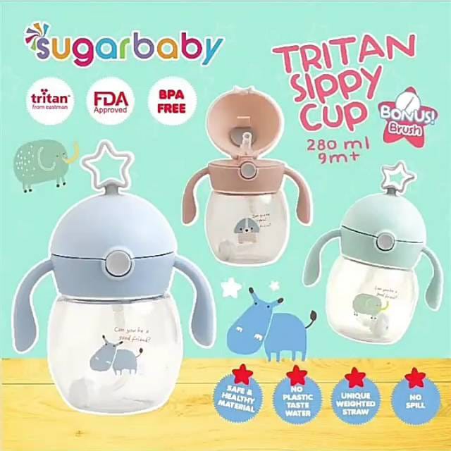 KOKOBEE - Toukie Crown Sippy Cup Weighted Tritan Bottle (240 ml) 6M+ / sugar baby tritan sippy cup 280ml/270ml/240ml/ botol minum anak / gravity ball / gelas minum bayi / coconi / botol minum dengan sedotan / anti tumpah / leak proof / coconi