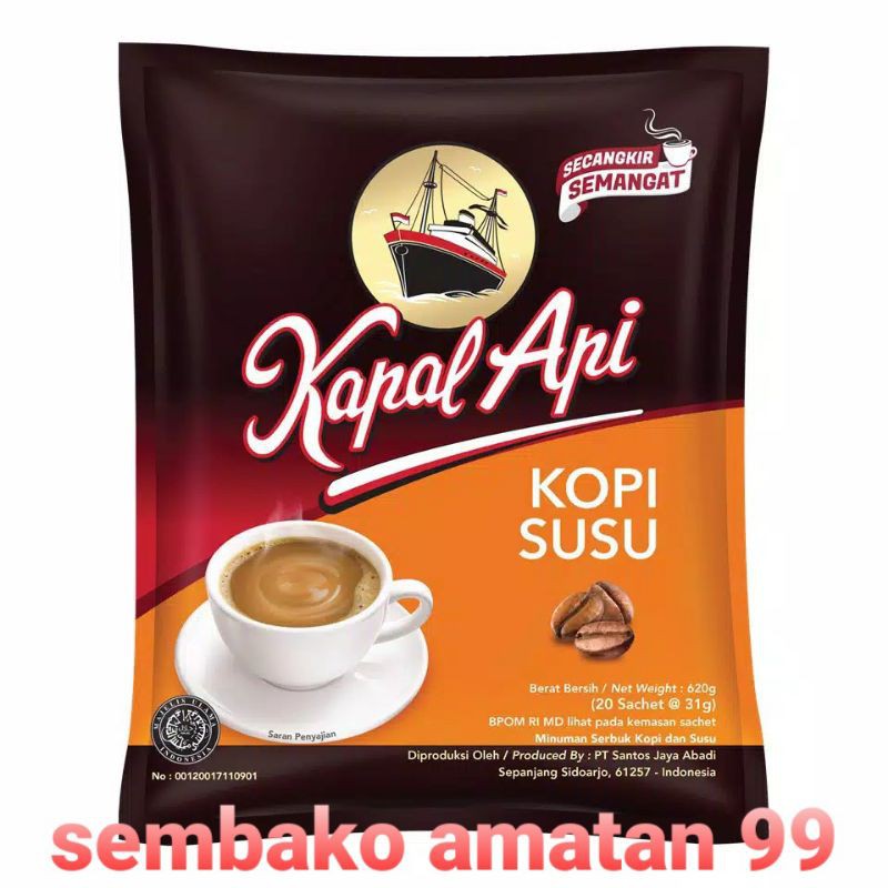 Kapal Api Susu 31gr x 10 / Kapal Api Kopi Susu 31 renceng