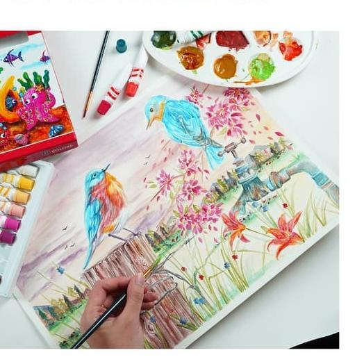 

☄ Water Color Cat Air Joyko TiTi WAC-6ML-12 Warna Colors ➻