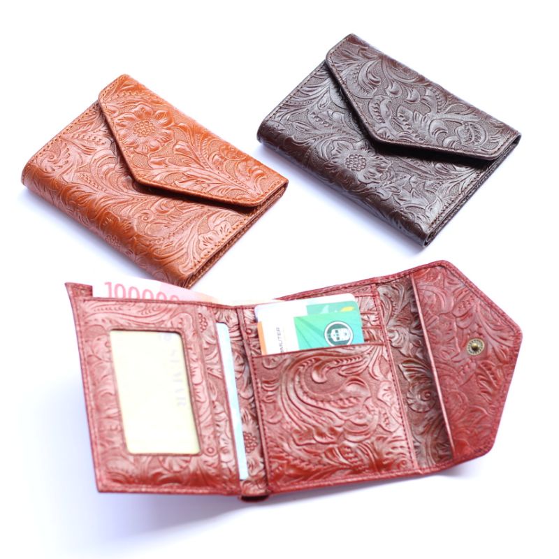 DOMPET WANITA KULIT SAPI ASLI ENVY BANYAK SLOT MODEL SIMPEL / GRATIS GRAVIR NAMA-2