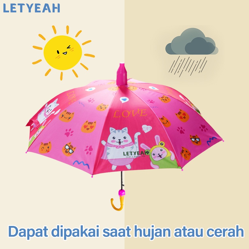 letyeah Payung anak karakter lucu / payung anak tahan hujan dan anti UV