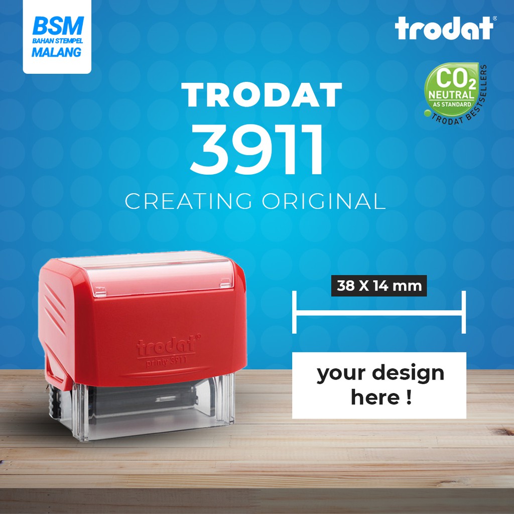 

Gagang Stempel Trodat 3911 - Ukuran Area Stempel 38 x 14 mm - Bahan Stempel Malang