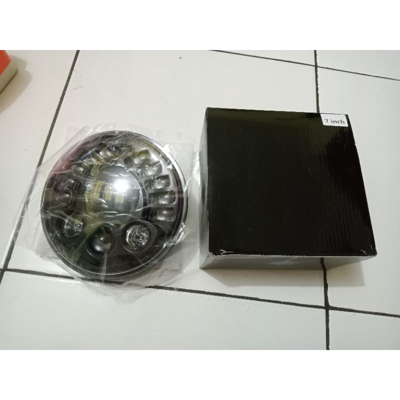 Daymaker 19 Led 7 Inch Dus Hitam Polos Import 90 Watt Ninja Megapro Tiger Scorpio RX King Vixion