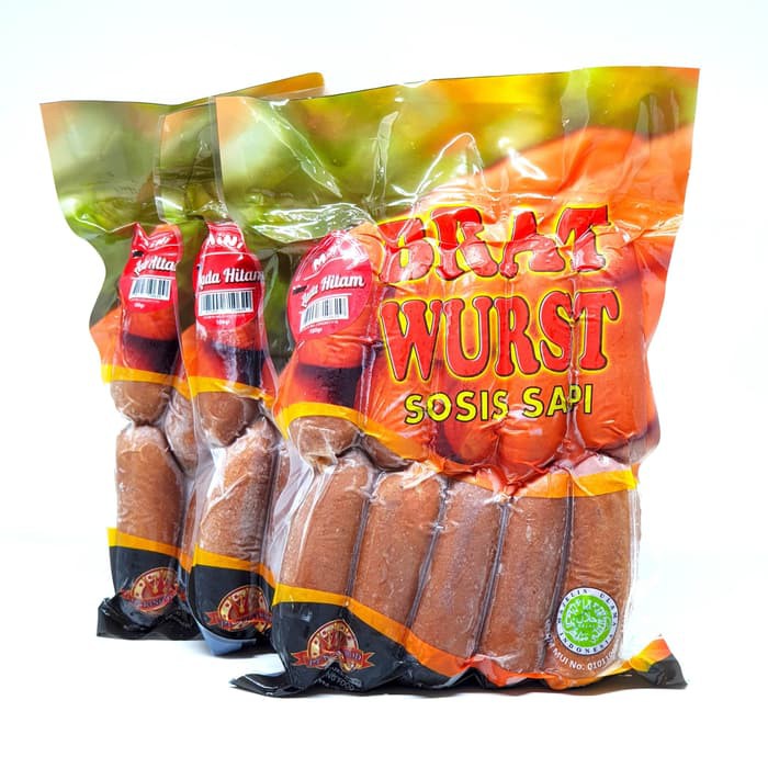 

Sosis Sapi Bratwurst Lada Hitam mini Kingfood isi 10 pcs