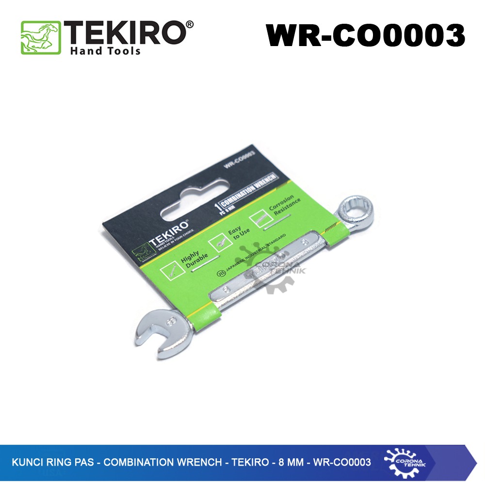 WR-CO0003 - Kunci Ring Pas - Combination Wrench - Tekiro - 8 mm