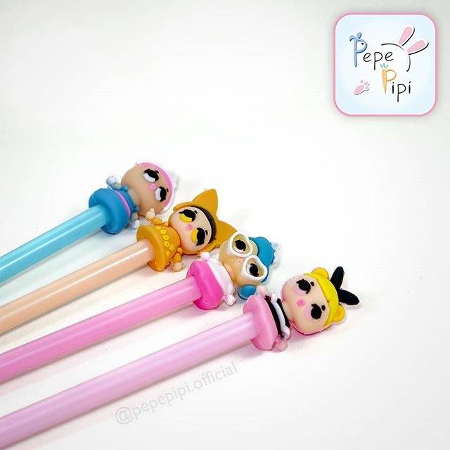 4 &amp; 12 pcs Pena LOL , Pen Bolpen Pulpen Gelpen Karakter Lucu Murah Unik