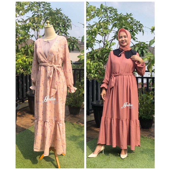 Baju muslim wanita gamis maxi dress korean korea style fashion muslim terbaru polos kekinian premium