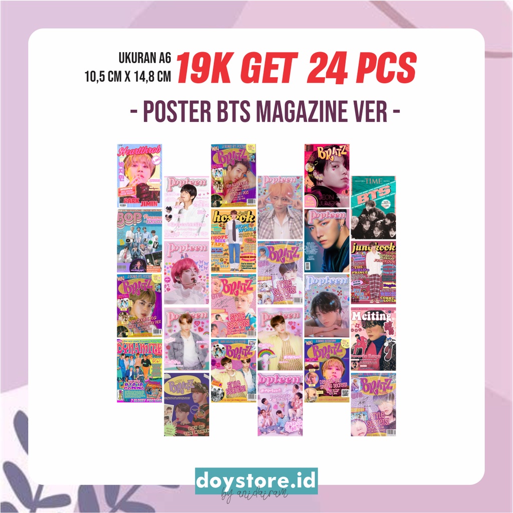 [BACA DESKRIPSI] Poster BTS Aesthetic | Poster Dinding Murah ukuran A4 A5 A6