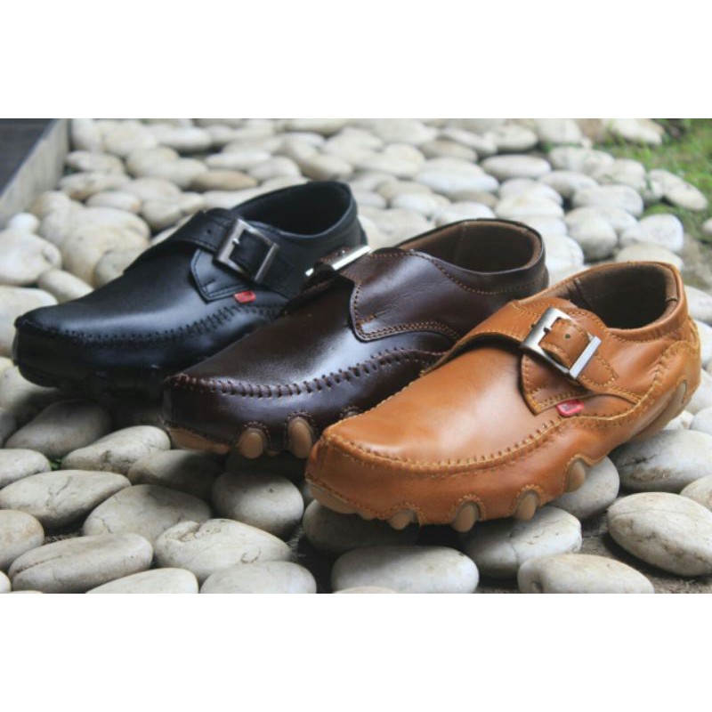 ZAMORRANO - BLACK MASTER | Sepatu Formal Kasual Santai Pria Kulit Asli Belt Sabuk Sol Tanam Kerja