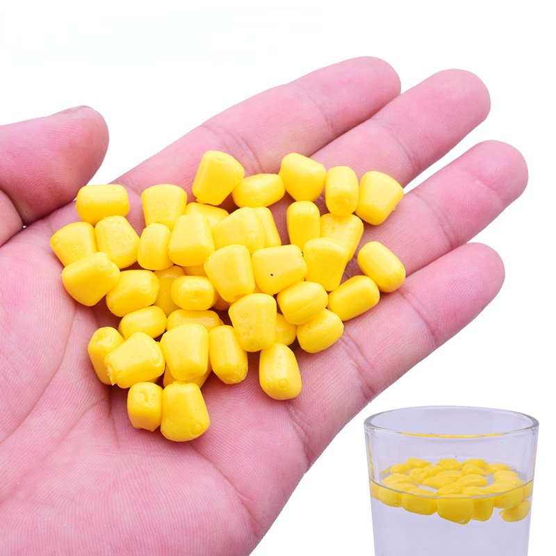 100 Pcs Umpan Pancing Bentuk Jagung Imitasi Tahan Lama Anti Gigit