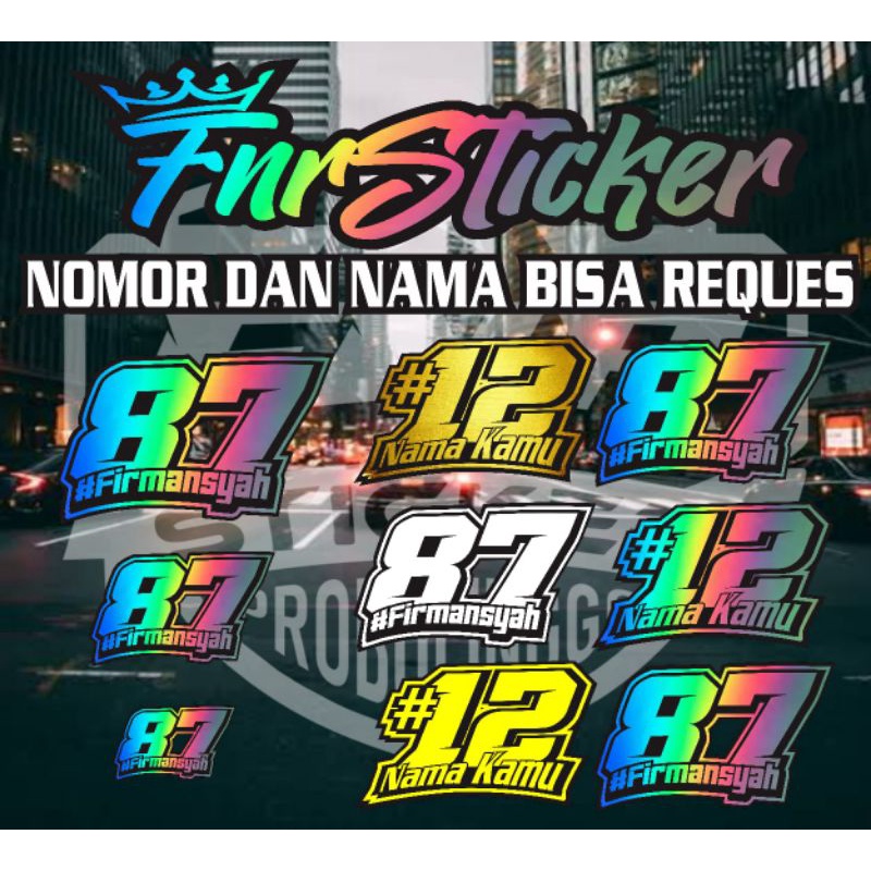 STIKER NOMOR START | BISA GANTI NOMOR DAN NAMA