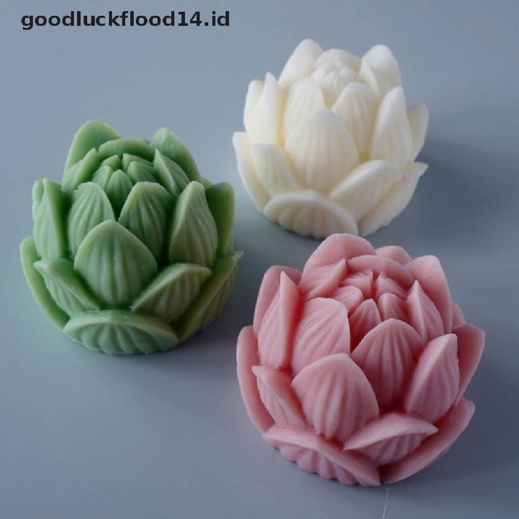 [OOID] Aromatherapy Candle Silicone Mold 3D Lotus Flower Shape Soap Silicone Mould DIY ID