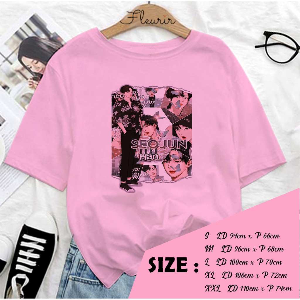 FLEURIR - SEOJUN FULL KAOS OVERSIZE KATUN KAOS WANITA DEWASA TUMBLR TEE UNISEX JUMBO