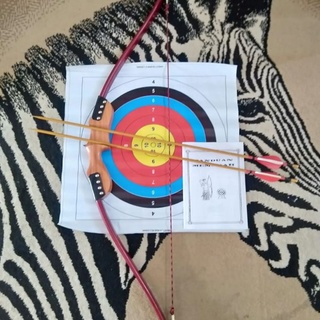 Busur Panah / Panahan / Archery / Paket Lengkap Warna Merah Maroon