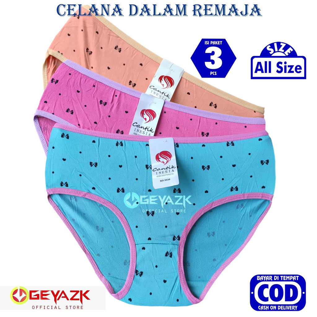 3 Pcs Celana Dalam Anak Remaja Motif Cd Perempuan