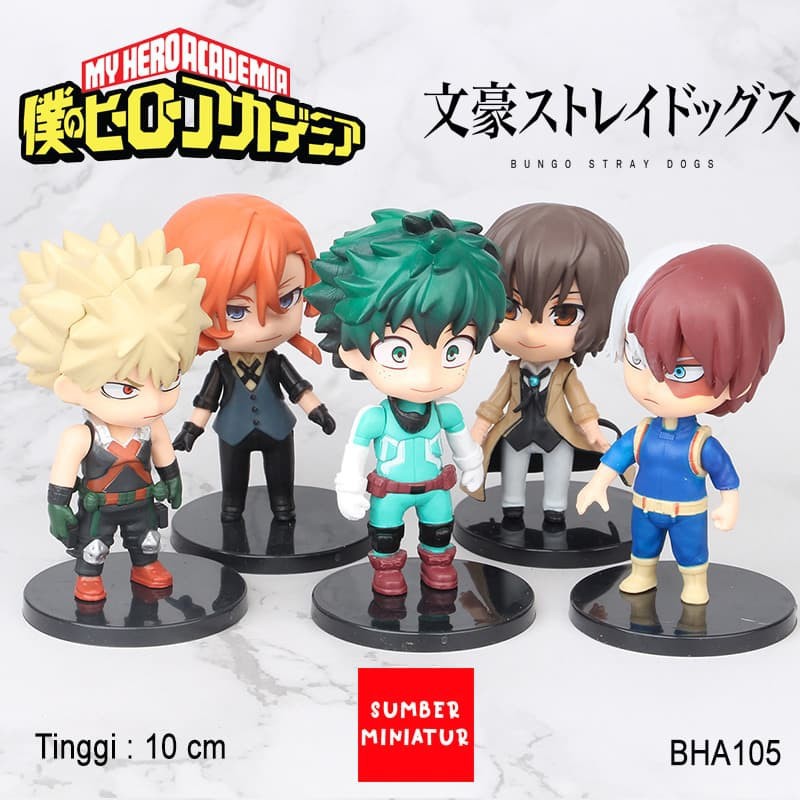 Mainan Set Action Figure My Hero Academia x Bungo Stray Dogs Deku