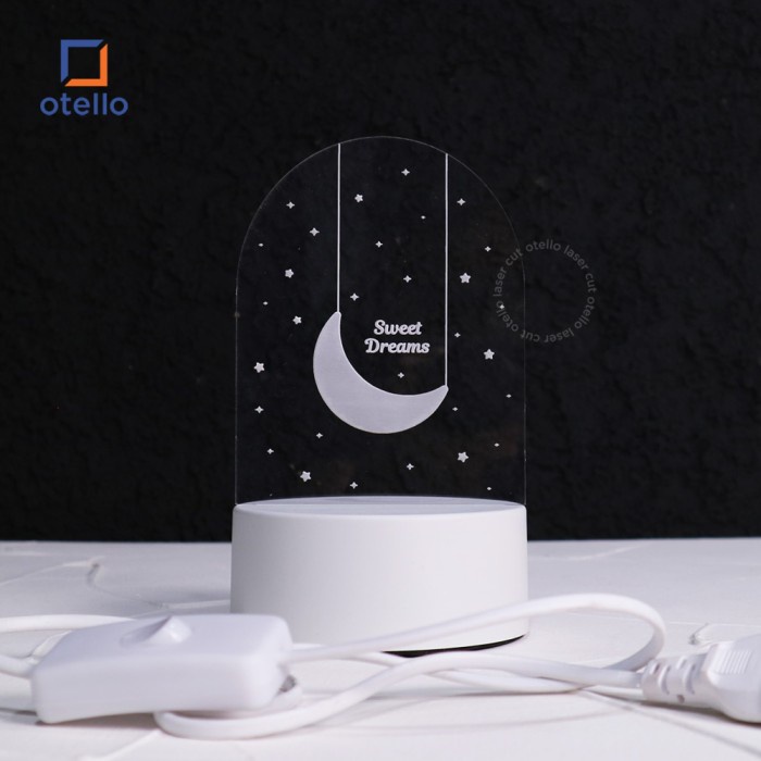 Acrylic Night Lamp Panel Sweet Dreams | Lampu Tidur LED Hias Akrilik Dekorasi Kamar Cantik Kado