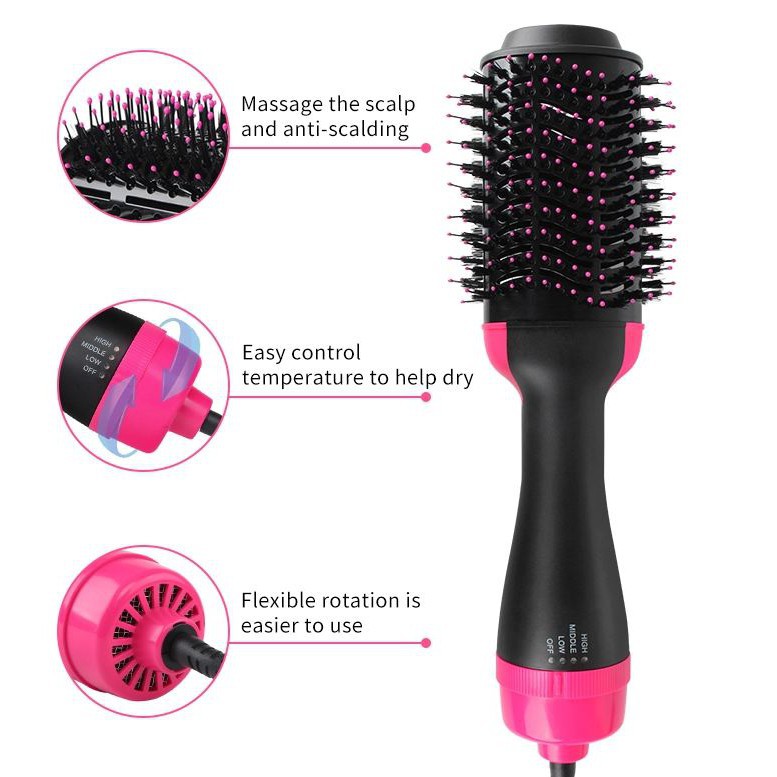 One Step Sisir Pengering Rambut Hair Dryer Styler Hot Air Brush 2336