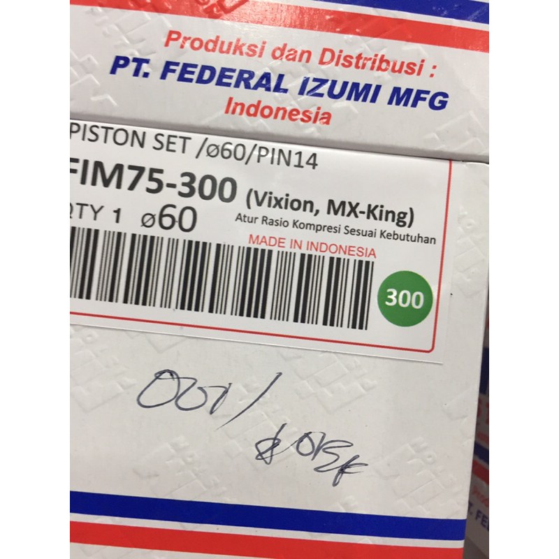 Piston seher vixion mx king mx lama fim jenong 57 - 60 mm pin 14-60mm