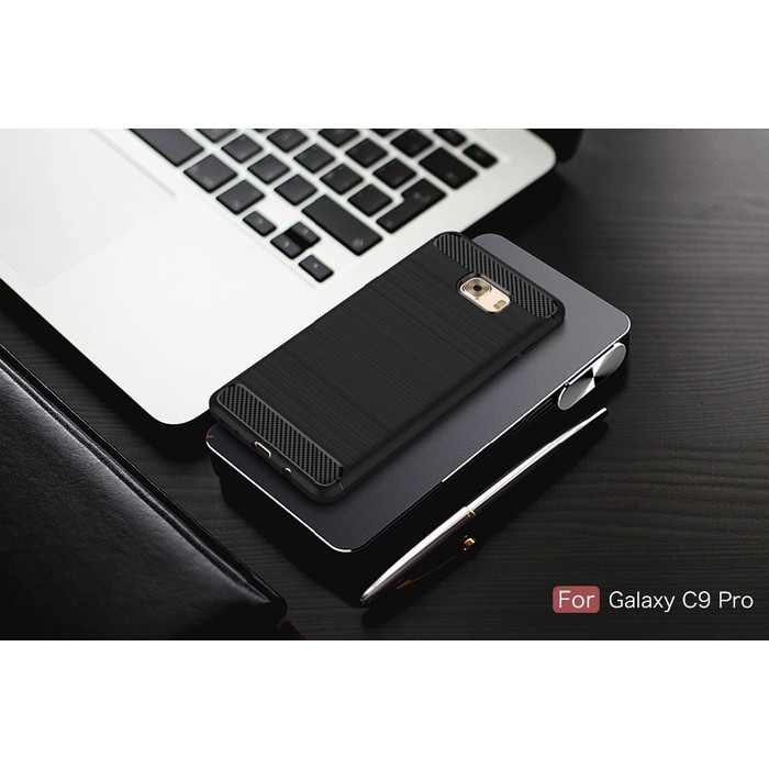Aksesoris Hape-FIBER LINE Case Samsung C7 C9 PRO spigen like cover softcase carbon hp