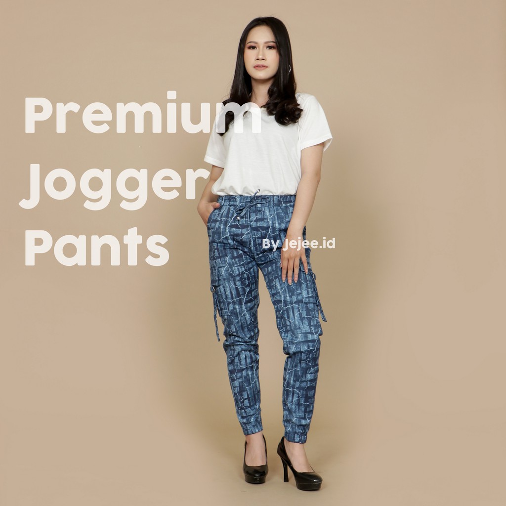 Celana Joger Cewek Cargo Korean Style Hypebeast Skinny Jogger Wanita