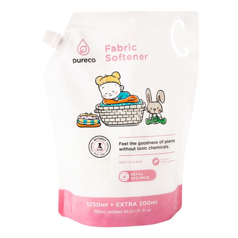 Pureco Fabric Softener 1450ml Ecopack - Pureco Pelembut Pakaian Bayi 1450ml