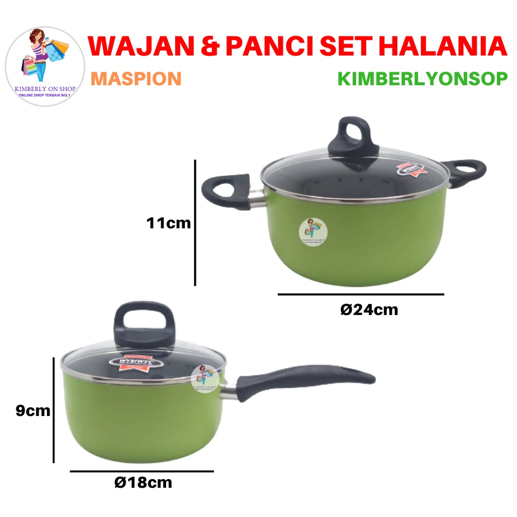 Panci Halania 7 pcs Set Fry Pan Saucepan Dutch Oven Wajan Maxim