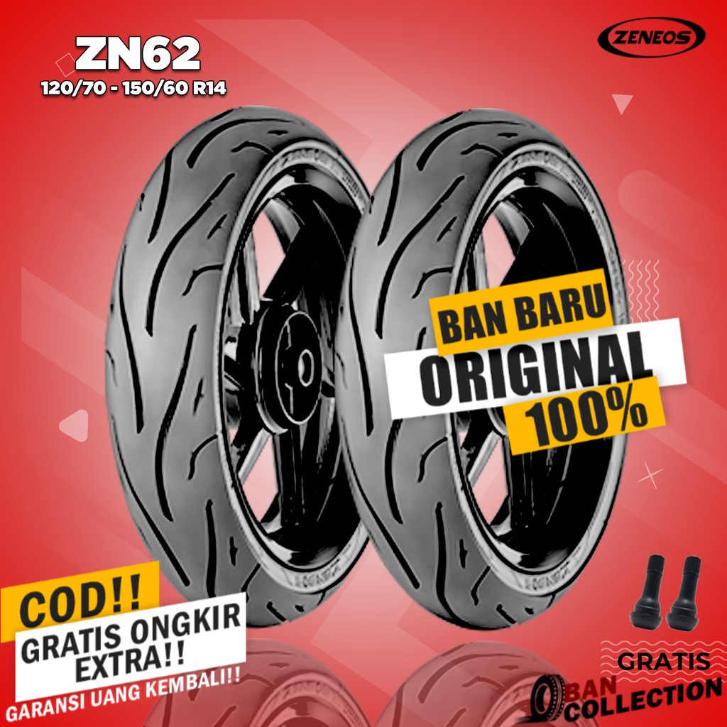 Paket Ban Motor YAMAHA AEROX // ZENEOS ZN62 120/70-150/60 Ring 14 Tubeless // MODIFIKASI ban motor m