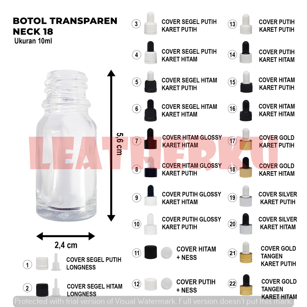 Botol Kaca Pipet Import 10 ML Transparent