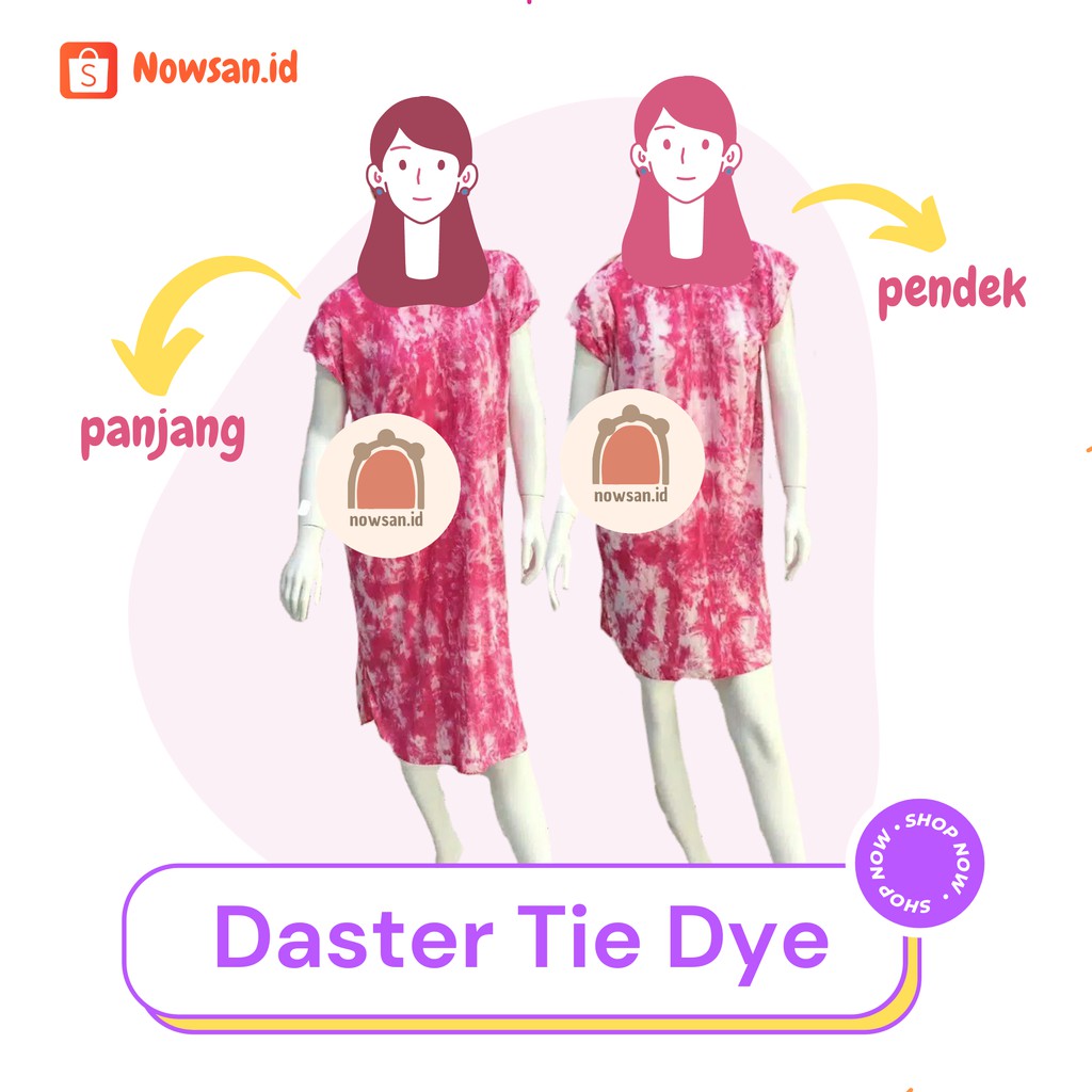 Daster Tie Dye Panjang All Size / Daster Viral / Baju Tidur / Bahan Kain Halus