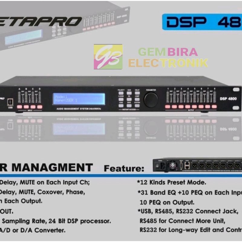 SPEAKER MANAGEMENT ZETAPRO DSP4800 DSP4800 DSP 4800 original