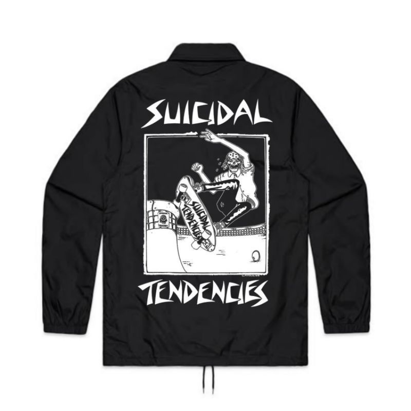 COACH JAKET BAND SUICIDAL TENDENCIES | JAKET COACH BAND HARDCORE | WINDBREAKERS DISTRO PRIA HITAM | 
