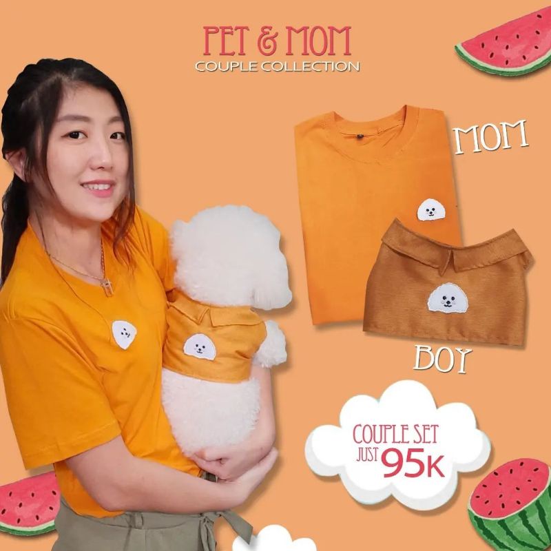 baju anjing baju kucing couple with mom MUSTARD
