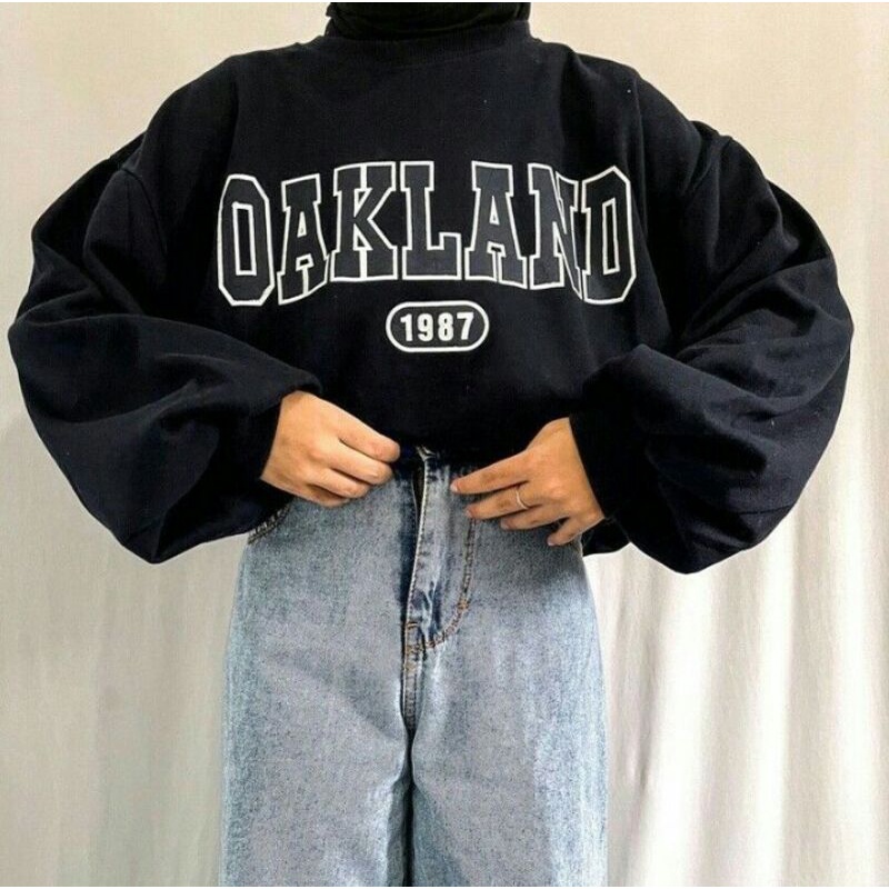 SWEATER CREWNECK OAKLAND 1987 TERBARU