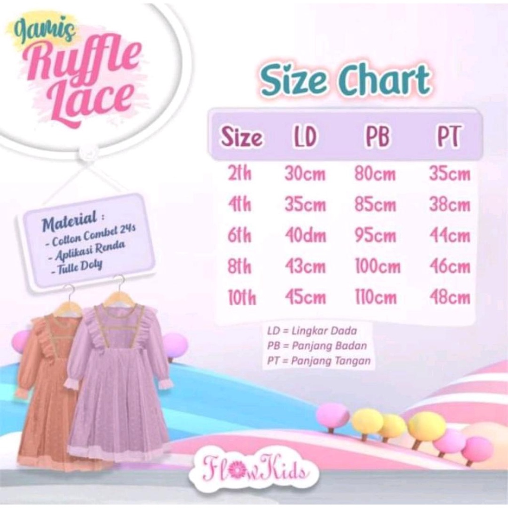 gamis ruffle flowkids