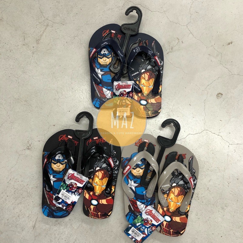 Sandal Zandilac Jepit Anak Cowok Laki-laki Avengers Marvel Ironman Captain America JPT3636LT