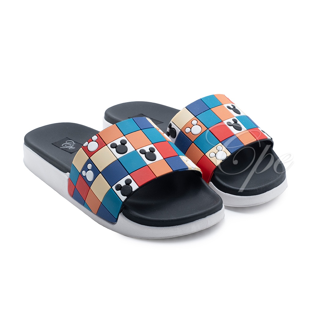 CALL  SLPT MKEY Sandal Slop Slip On Teplek Wanita Sandal Cewek-V.2 Black