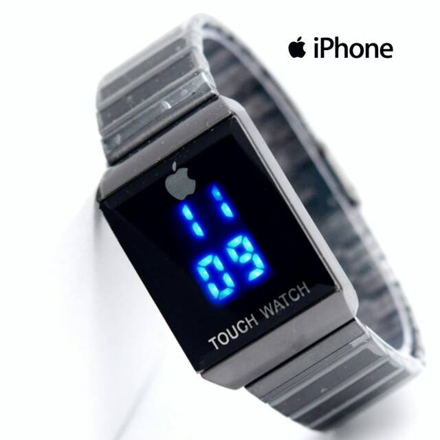 Jam Tangan Pria/Wanita Iphone Rantai Hitam