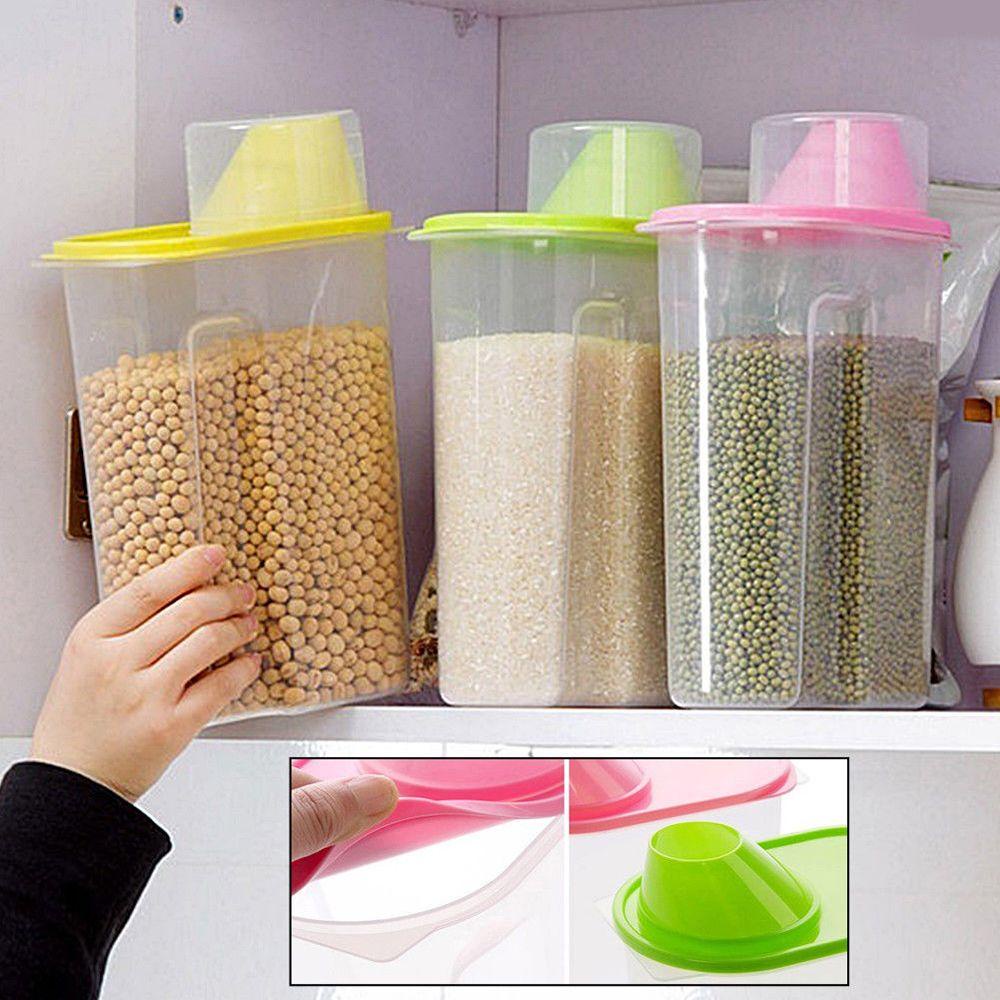 Solighter Cereal Box Easy-pouring Food Case Rice Case Wadah Dapur