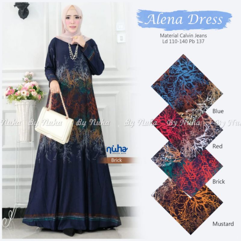 Aurora Maxy 2 - Gamis Calvin Jeans Terbaru LD100-110 / XL-4L/ R.23 - 022-5991 / R.23 - 023-5986