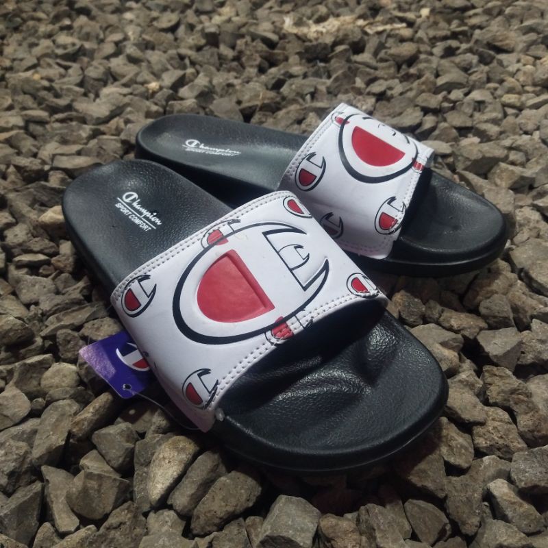 Sandal Champion Logo Full Print White