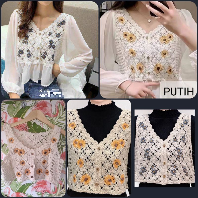 rompi vest rajut korean import