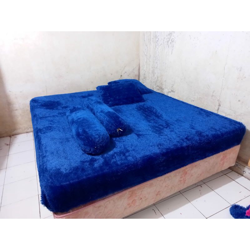 FULSET Sprai,sepre,Sprei bulu+2bantal +1guling