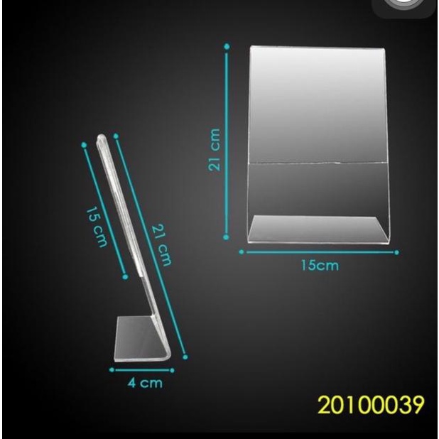 

[KODE BCYJT] acrylic tent holder / akrilik tent card A5 tempat brosur Meja bentuk L