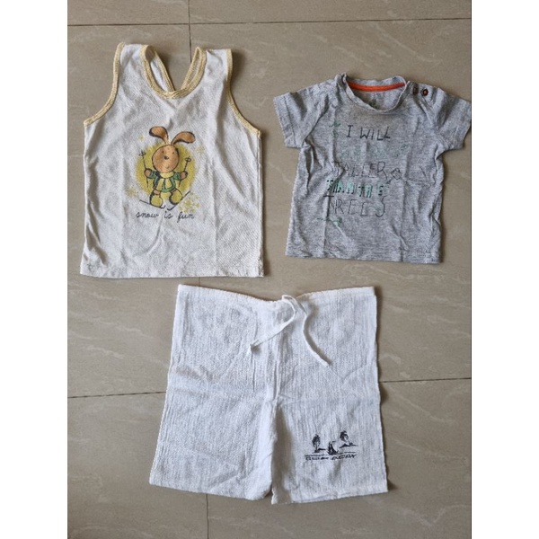 kaos bayi 3 - 6 bulan / 12 - 24 months / celana pendek anak / celana pantai bali (Preloved mothercar